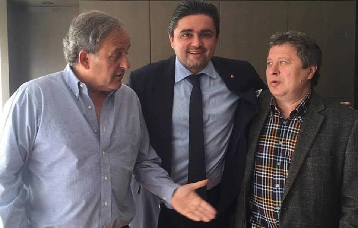 Мішель Платіні, Маркіян Лубківський та Олександр Заваров / Facebook