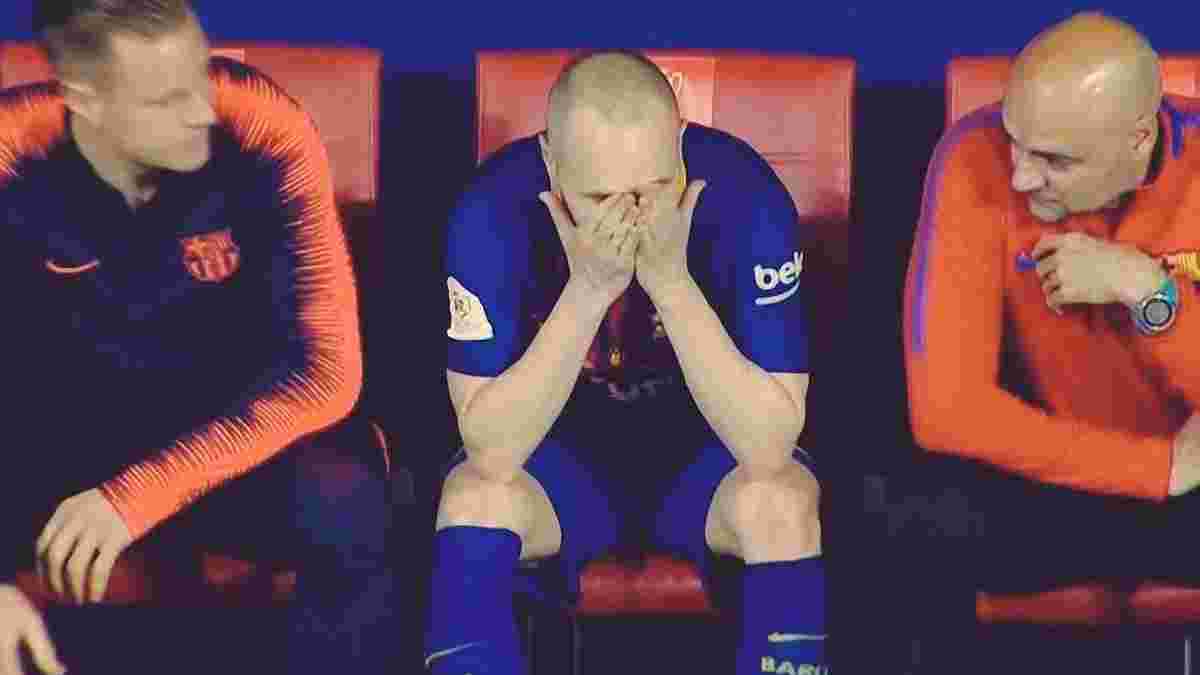 Іньєста розплакався після заміни у фіналі Кубка Іспанії та помпезної овації фанатів
