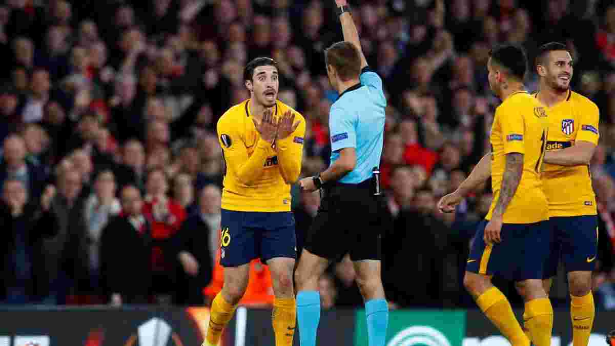Арсенал – Атлетико: Врсалько получил рекордно быструю красную карточку