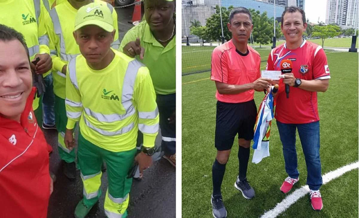 Габриэль Виктория убирает мусор и работает арбитром