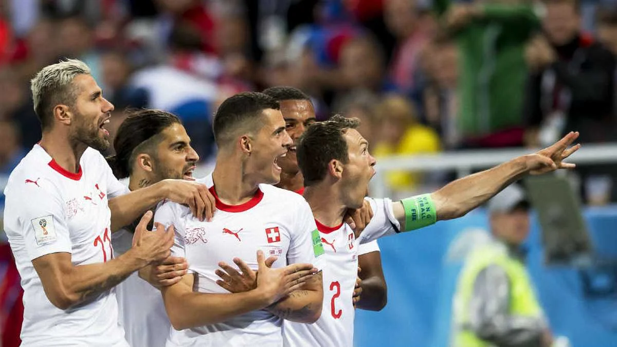 Швейцарія у матчі проти Сербії / фото із соцмереж