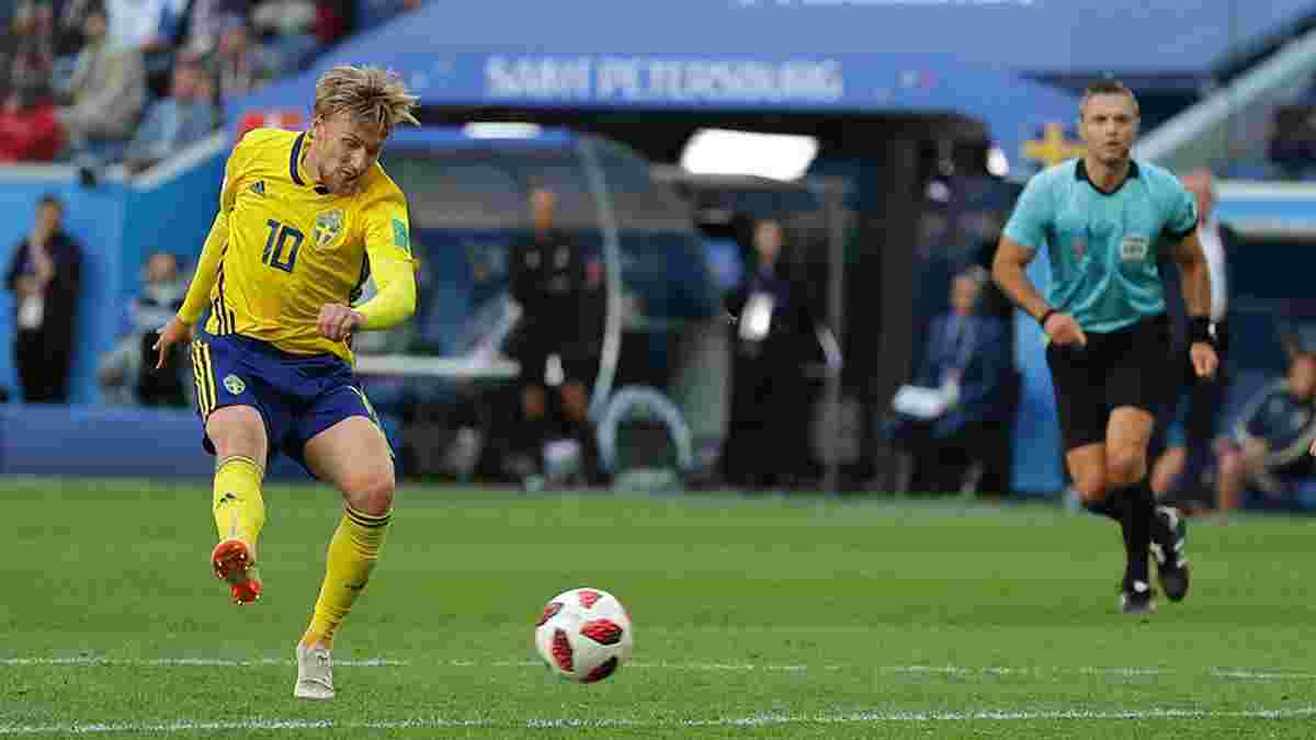 Швеция – Швейцария: Форсбергу для гола понадобилось 14 ударов