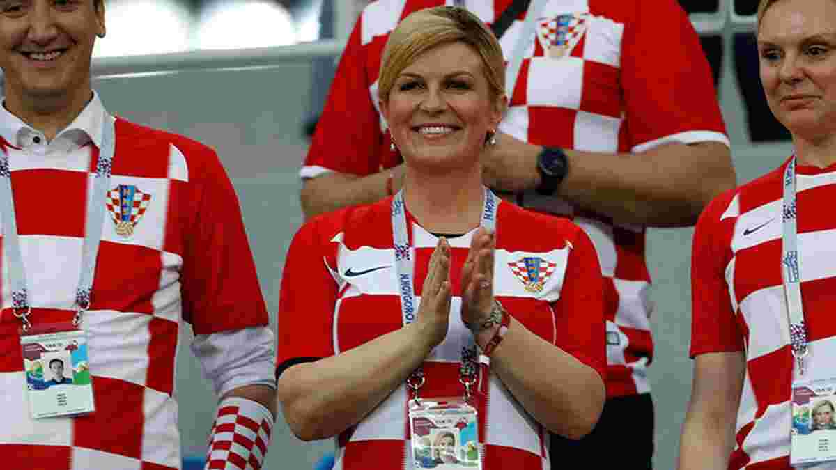 ЧМ-2018: Президент Хорватии неистово праздновала победу своей сборной над Россией в раздевалке команды
