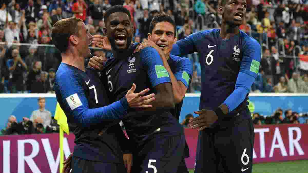 ЧС-2018: відразу три захисники збірної Франції відзначились на Мундіалі вперше за 20 років