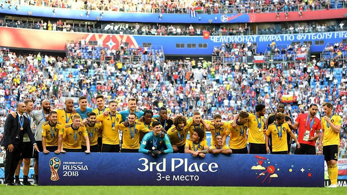 Сборная Бельгии с бронзовыми медалями ЧМ-2018 / ФИФА