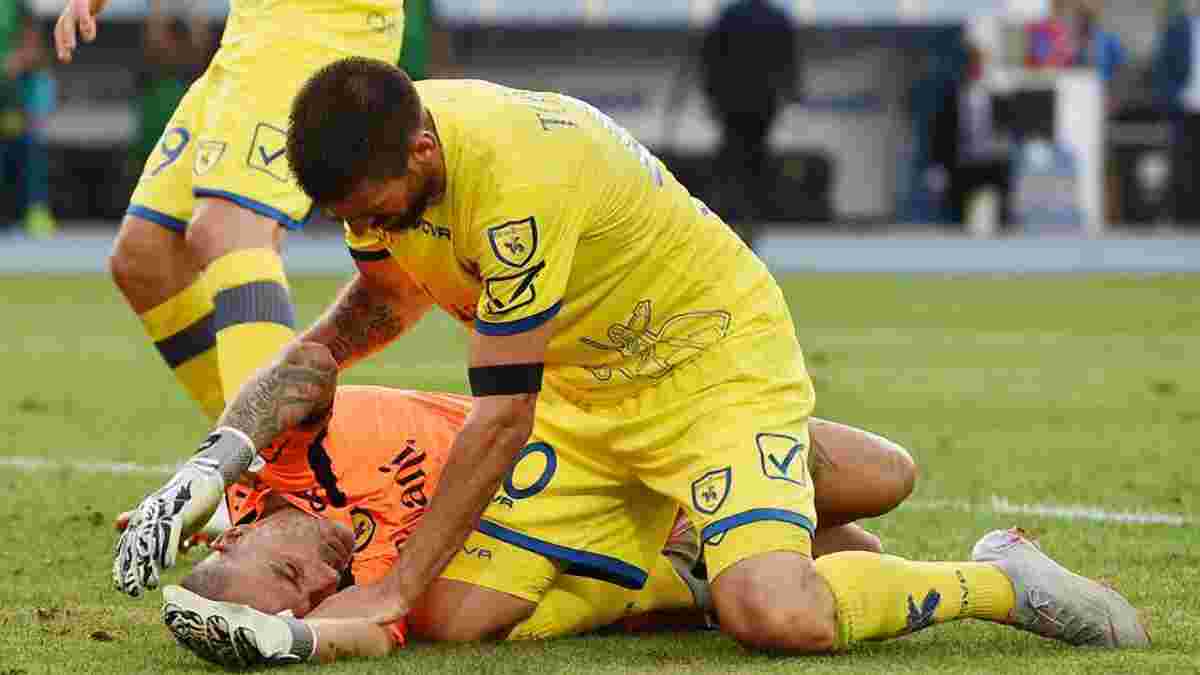 Голкіпер К'єво Соррентіно потрапив у лікарню після зіткнення з Роналду – у гравця підозра на черепно-мозкову травму