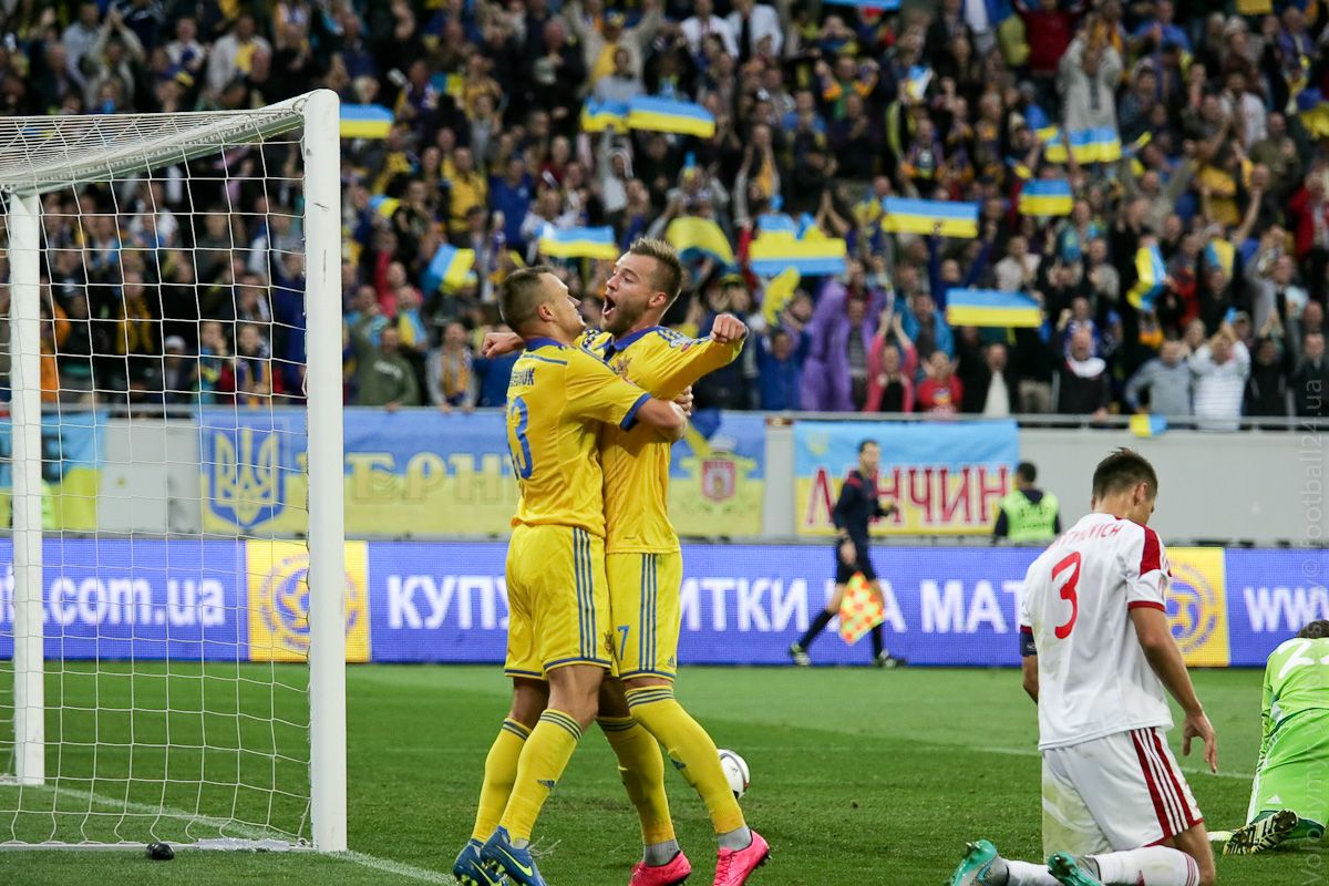 Вячеслав Шевчук и Андрей Ярмоленко в сборной Украины / А. Москаленко