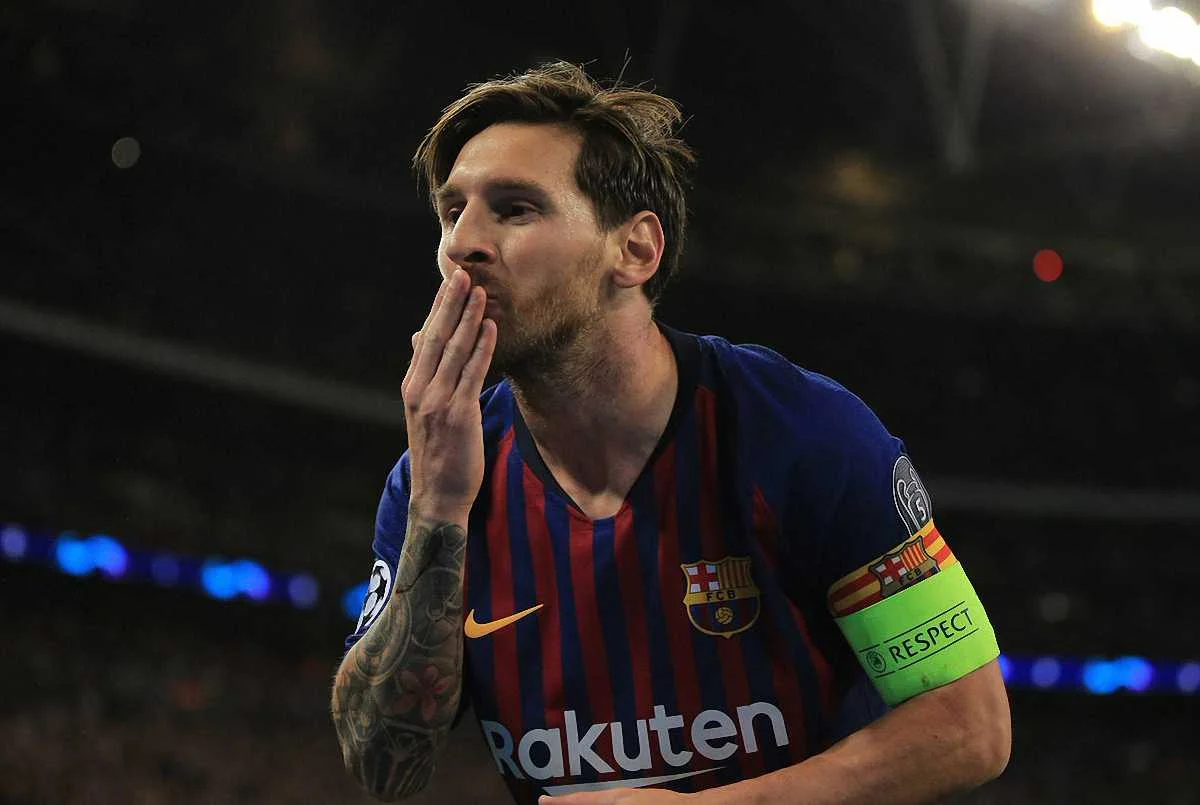 Мессі святкує гол на Уемблі