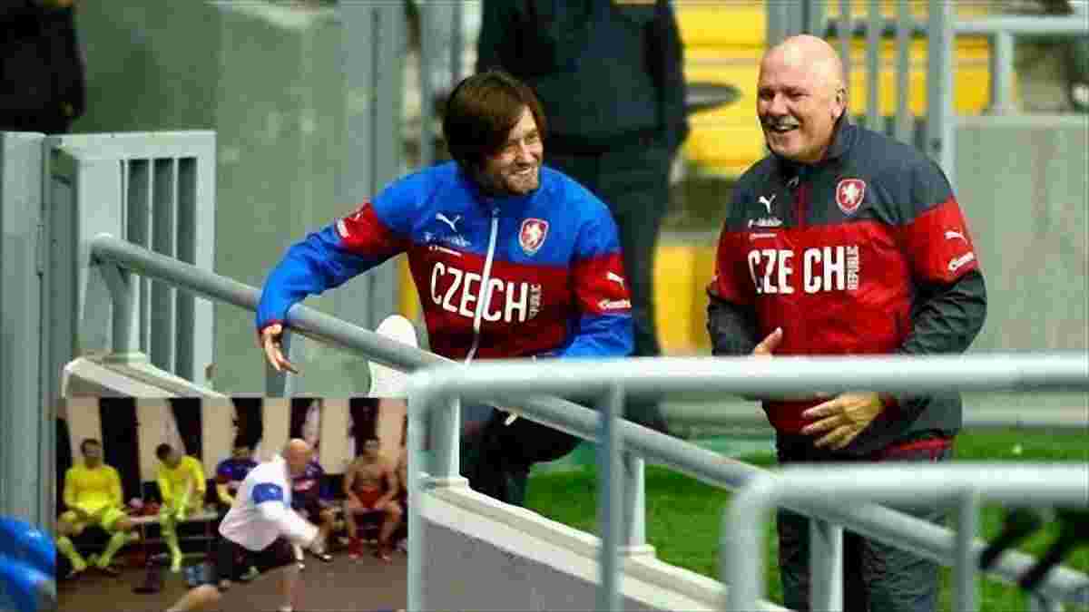 Чехия безумно отпраздновала победу в дерби против Словакии – массажист патриотически зажигает перед Украиной