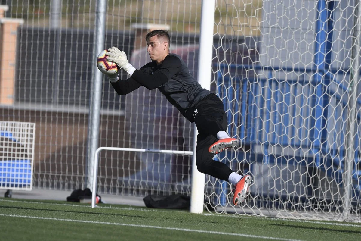 Лунин на тренировке Леганеса