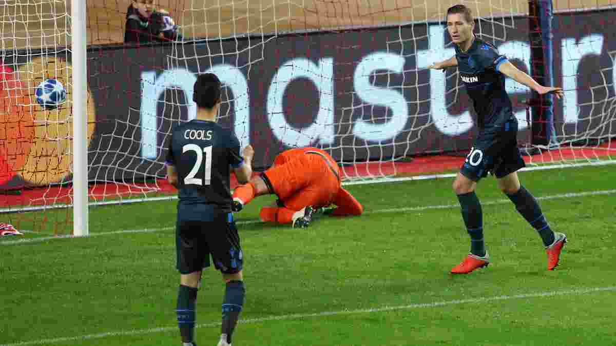 Лига чемпионов: Брюгге разгромил Монако – 15-матчевая безвыигрышная серия монегасков