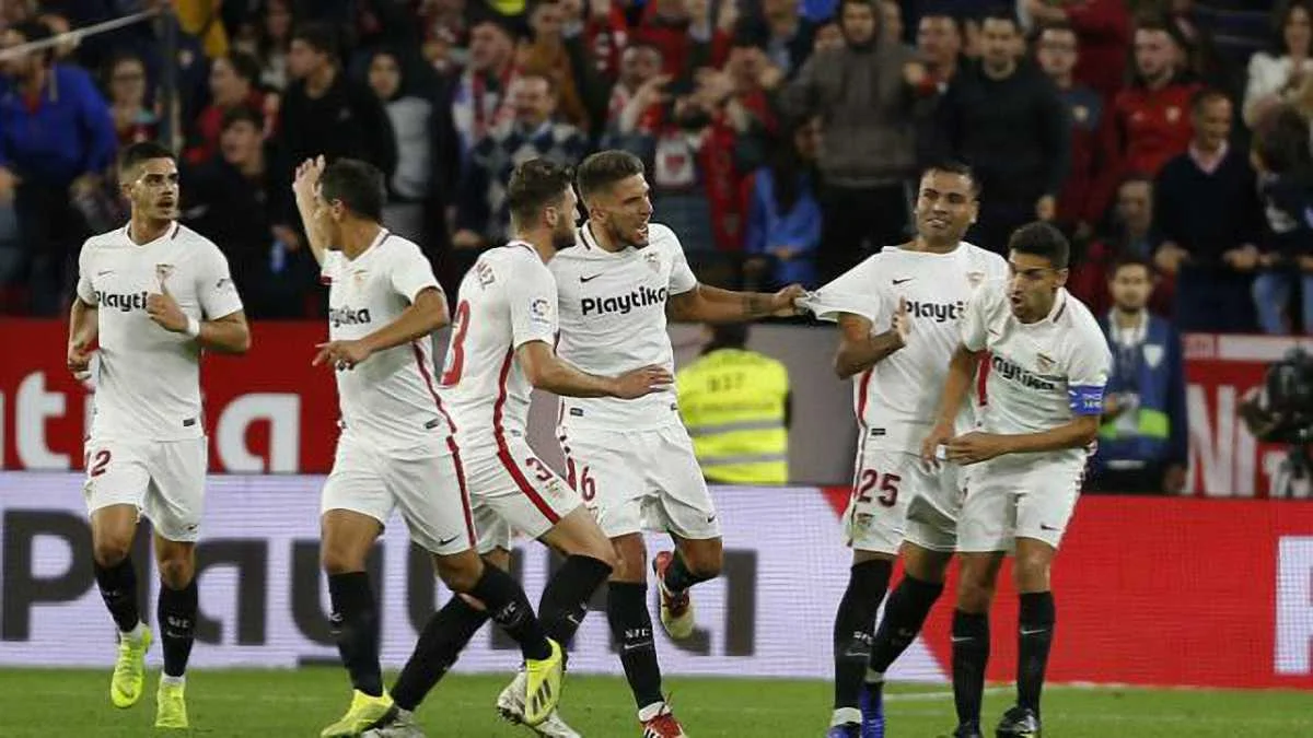 Севилья празднует забитый гол / Официальный сайт Ла Лиги