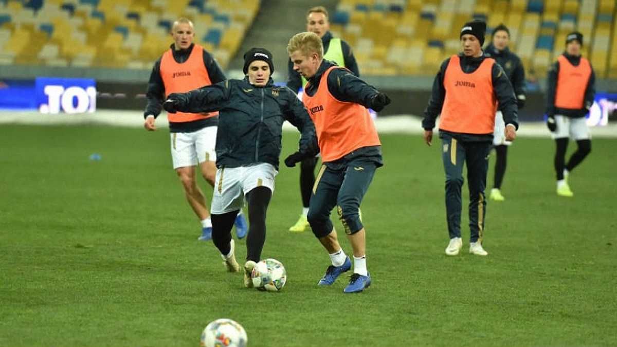 Сборная Украины провела тренировку на НСК Олимпийский / фото Павла Кубанова