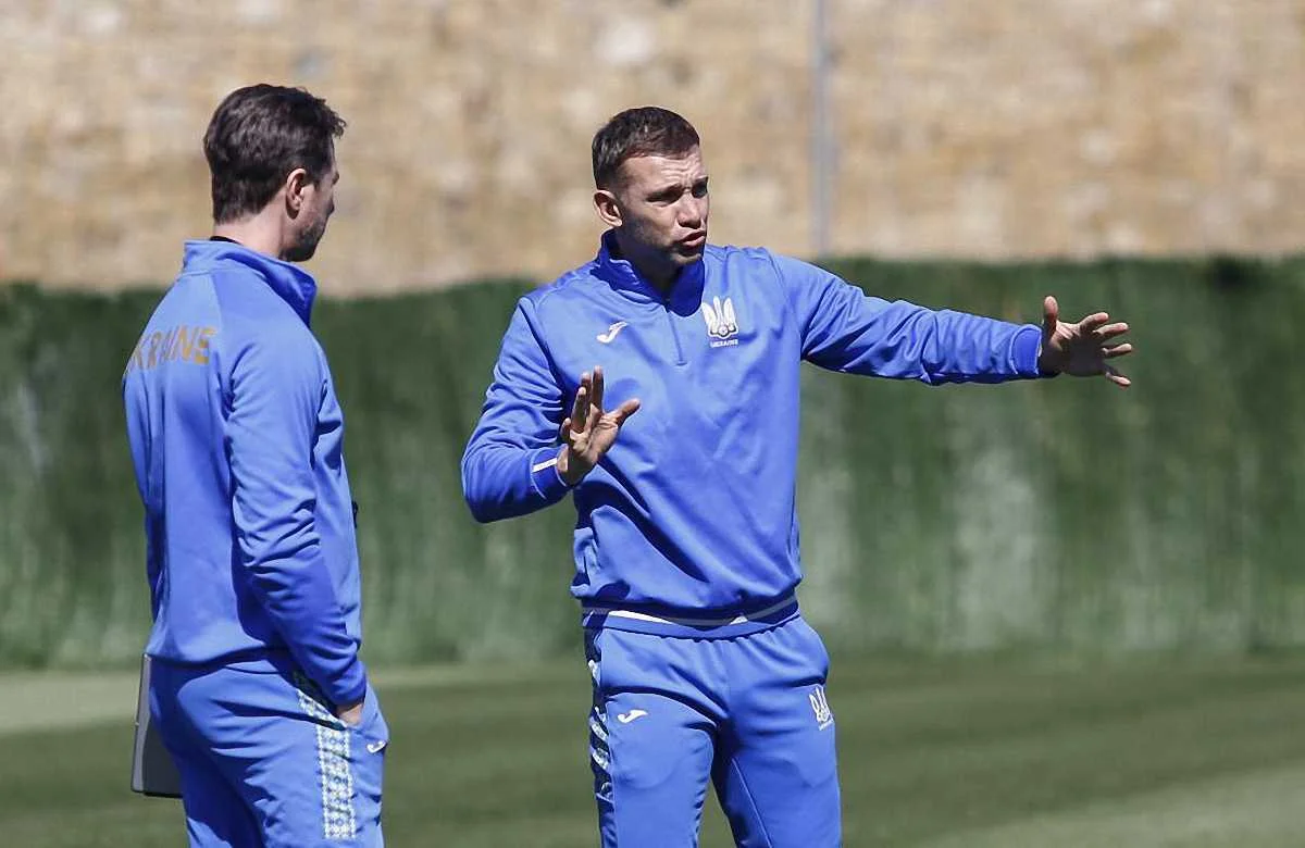 Шевченко на тренуванні збірної України