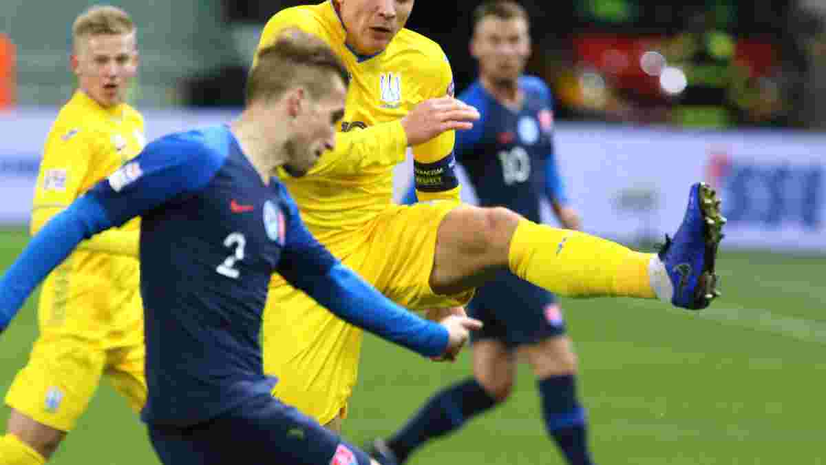 Забитый и пропущенный голы сборной Украины против Словакии попали в топ-10 лучших в 5-6 турах Лиги наций