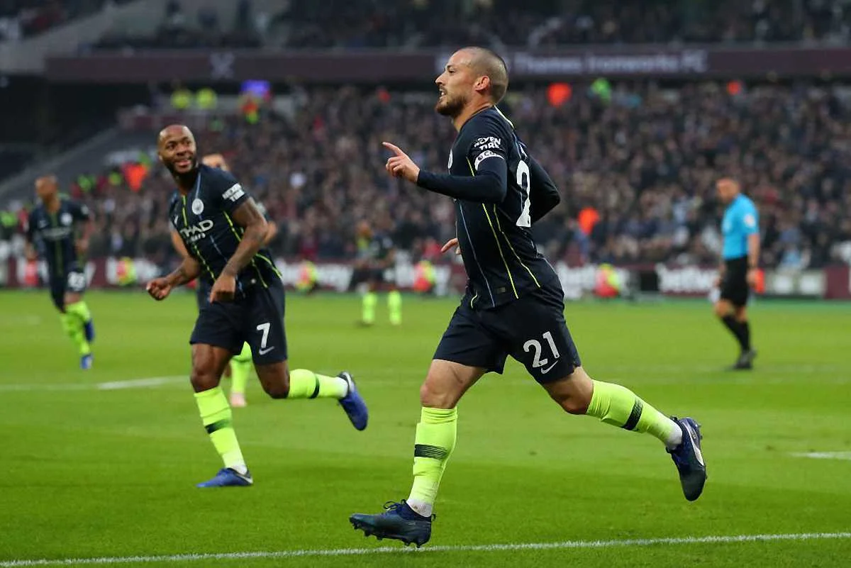 Давид Силва празднует забитый гол / Твиттер ФК Манчестер Сити