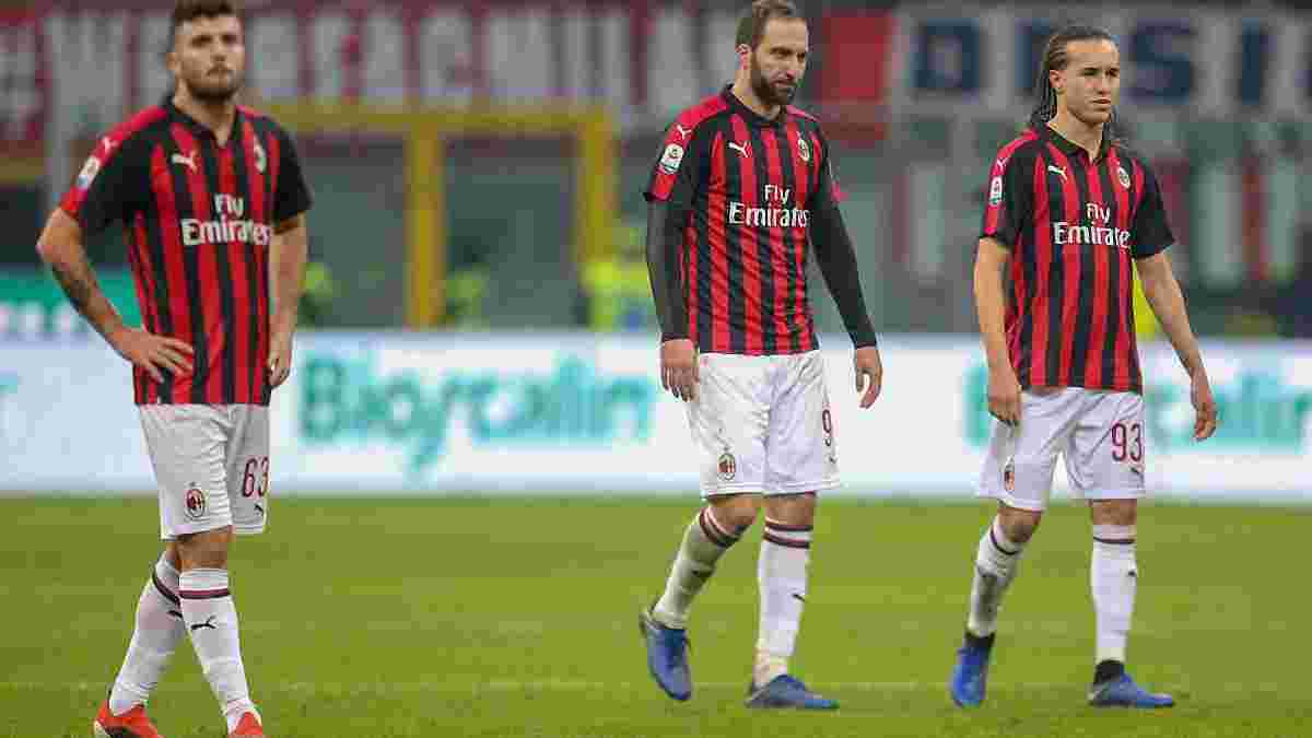 Милан не сумел забить в четырех матчах Серии А подряд впервые за 34 года
