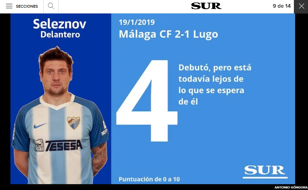 Селезньов, дебют, Малага, оцінка Селезньов, дебют, Малага, оцінка