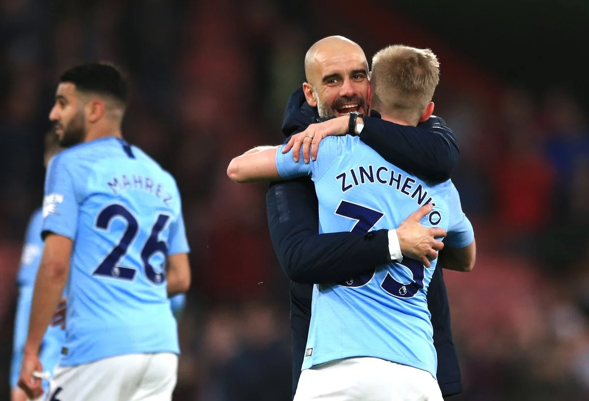 Зинченко и Гвардиола / ФК Манчестер Сити
