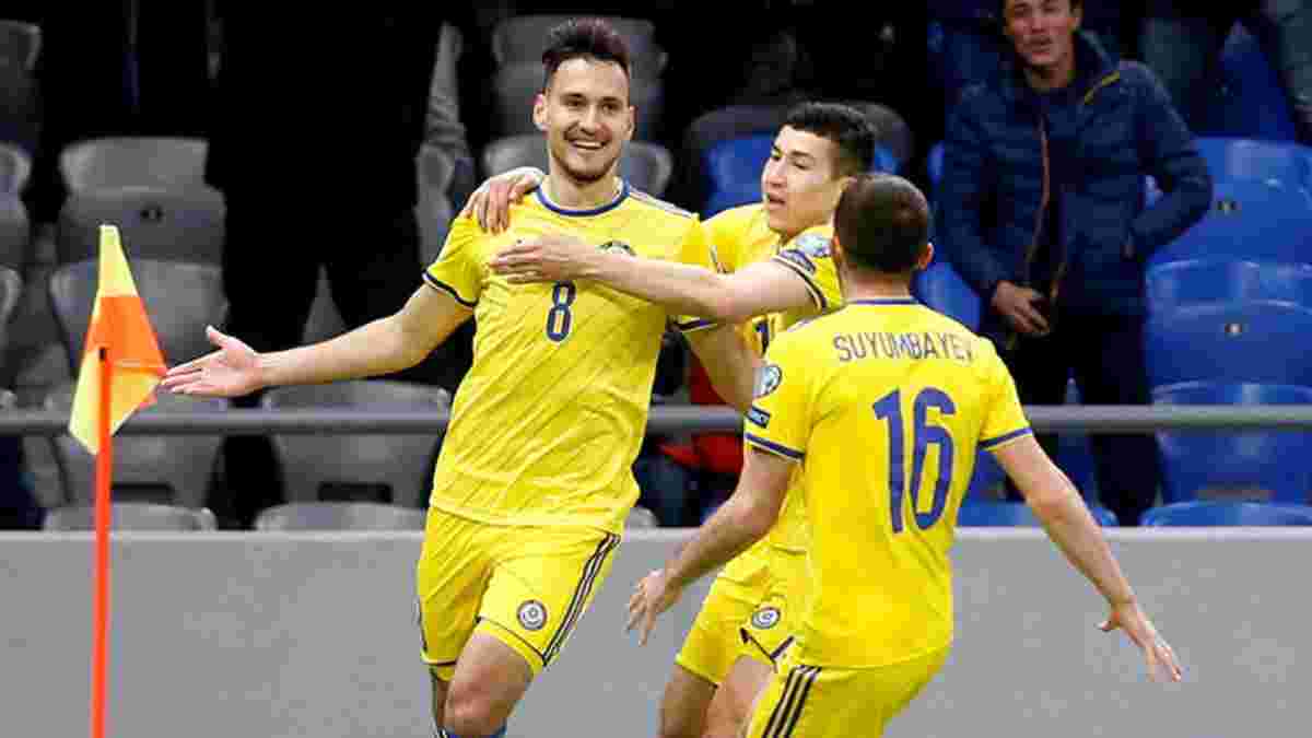 Казахстан красиво забил премьерный мяч квалификации Евро-2020