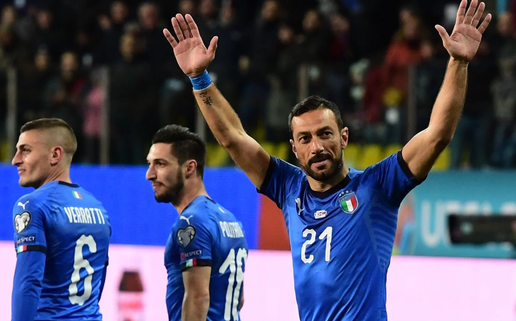 Квальярелла оформил дубль за сборную Италии / Фото Nazionale Italiana