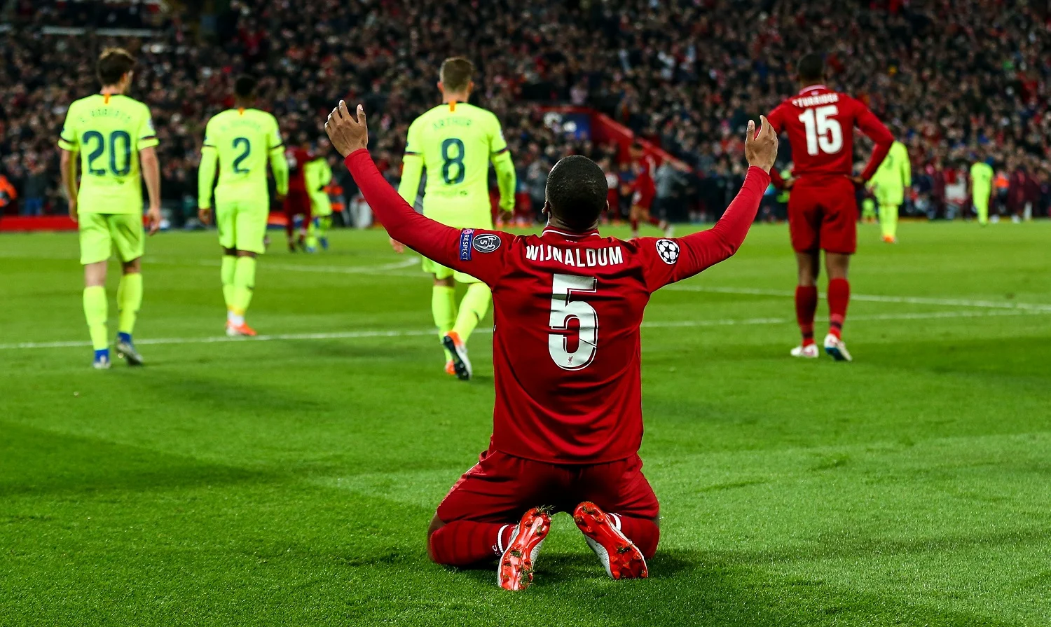 Джорджиньо Вейналдум в матче Ливерпуль – Барселона 7 мая 2019 – Лига чемпионов 2018/19