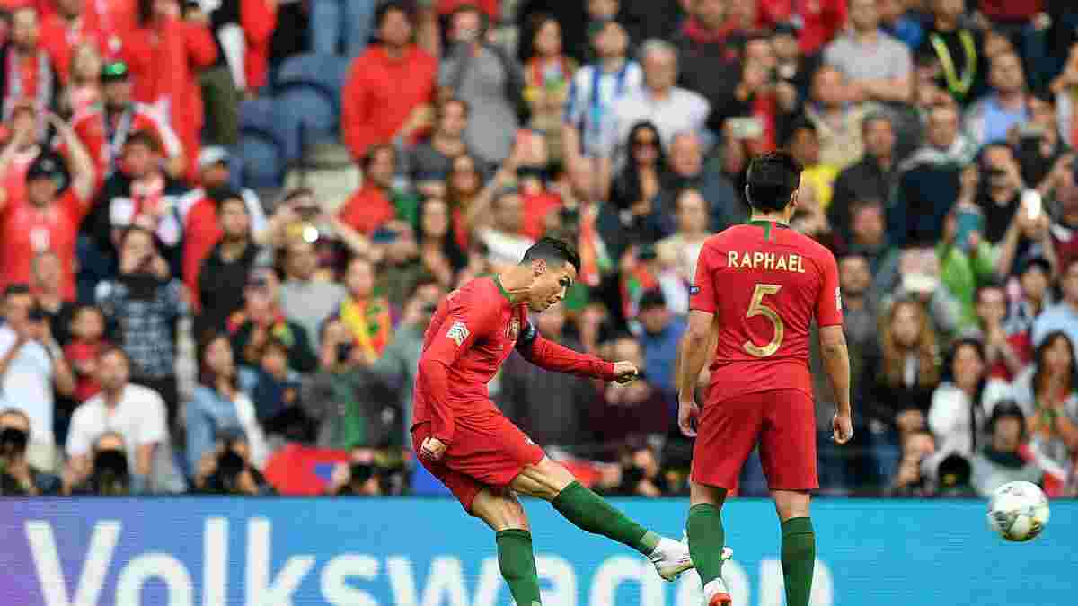 Роналду забил за Португалию впервые за год – шикарный удар со штрафного