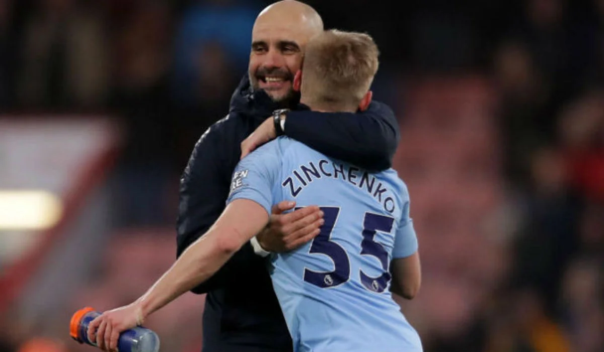 Александр Зинченко и Хосеп Гвардиола / ФК Манчестер Сити