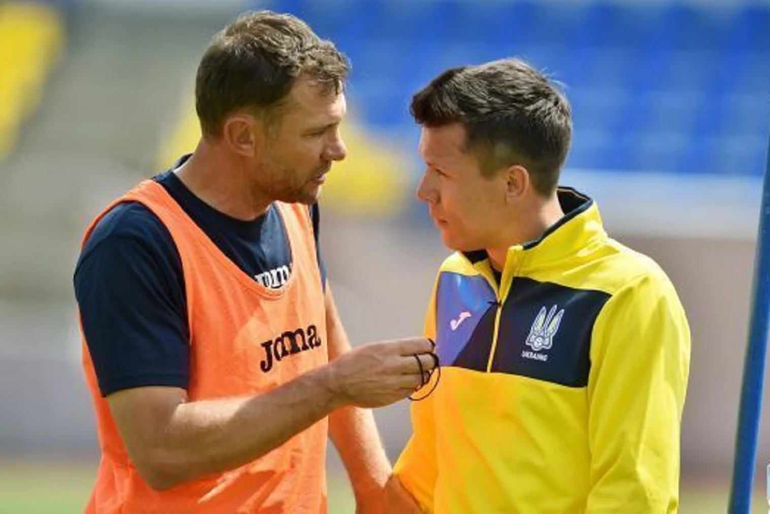 Андрій Шевченко та Євген Коноплянка / Фото УАФ