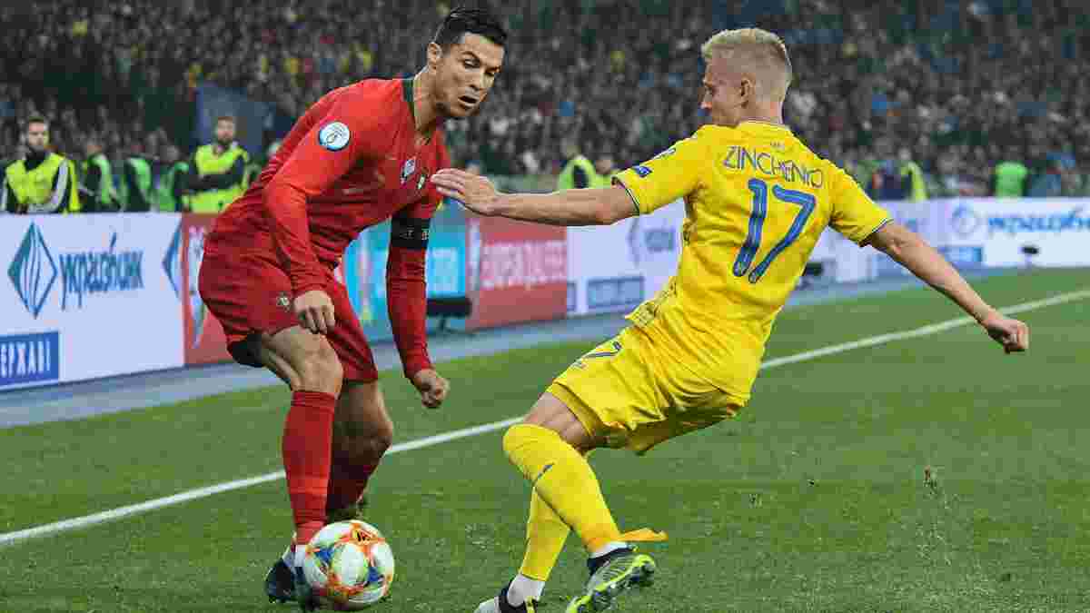 Зінченко заявив, що Роналду "змусив" арбітра призначити пенальті у ворота збірної України