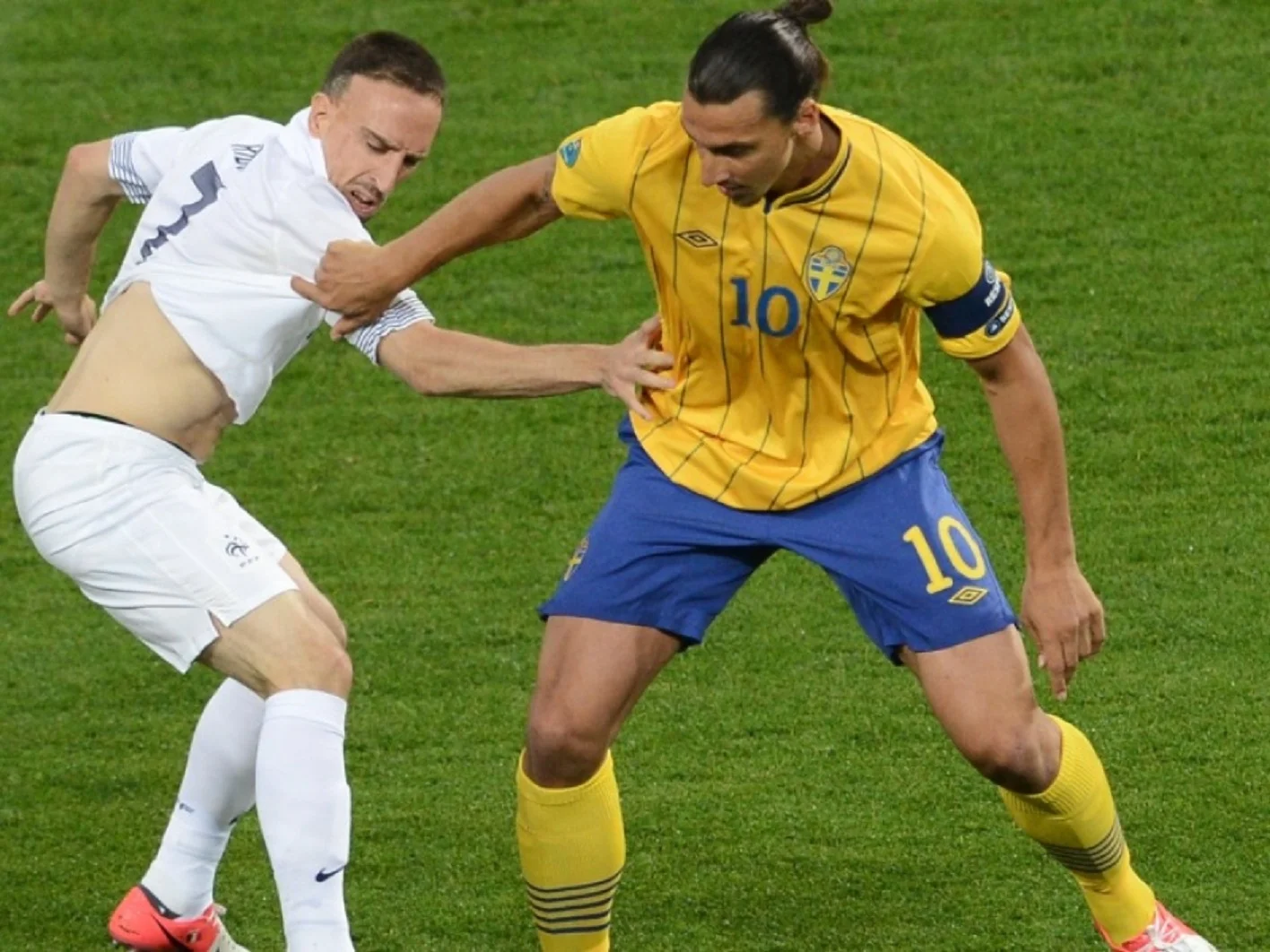 Франк Рибери и Златан Ибрагимович / Фото RMC Sport