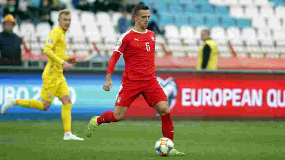 Хавбек сборной Сербии Максимович назвал игру против Украины лучшей в отборе к Евро-2020
