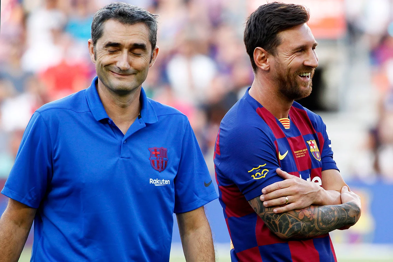 Эрнесто Вальверде и Лионель Месси / Фото ФК Барселона