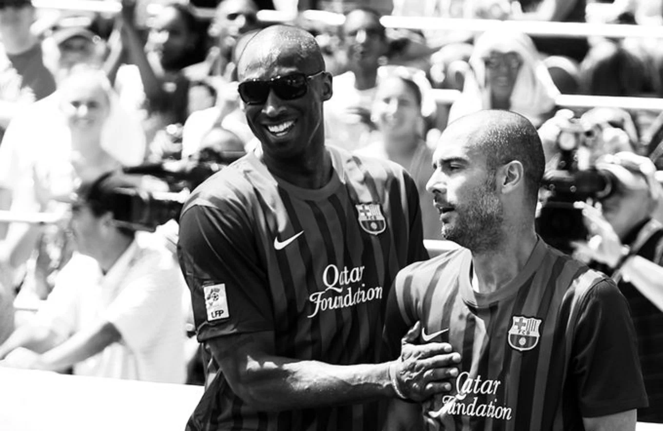 Кобі на тренуванні Барселони часів Гвардіоли