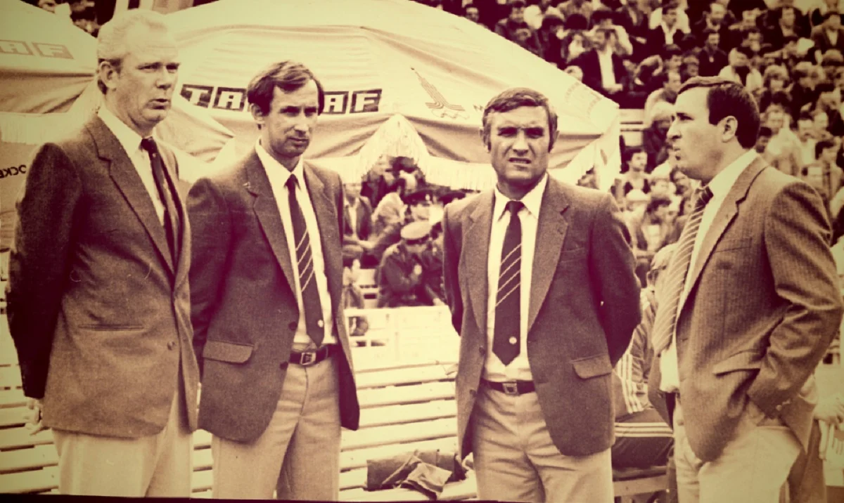 Поруч із Валерієм Лобановським / Фото з сімейного архіву В. Веремєєва