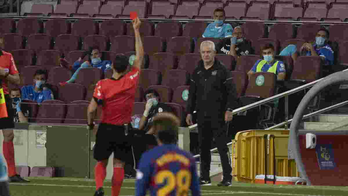 Тренер Леганеса имитировал судейские свистки во время матча с Барселоной – арбитр наказал хитреца удалением