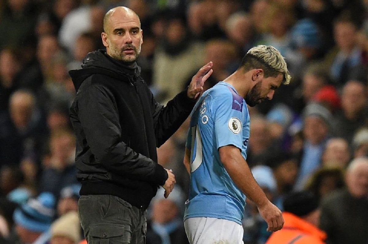 Гвардиола и Агуэро / AFP