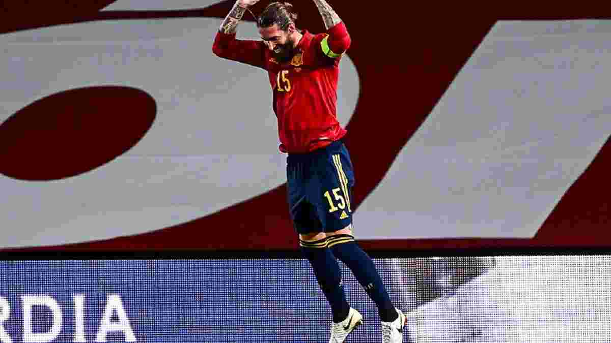 Рамос благодаря дублю в ворота Украины вырвался на восьмое место списка бомбардиров в истории сборной Испании
