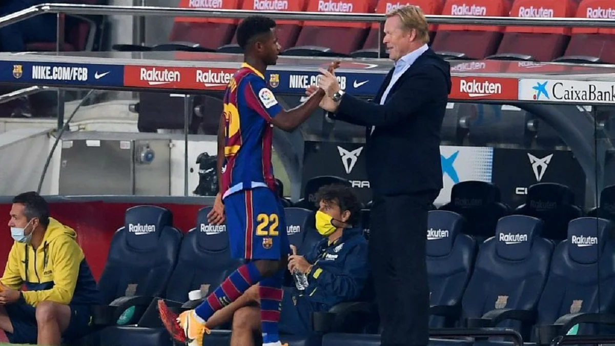 Ансу Фати и Рональд Куман / AFP