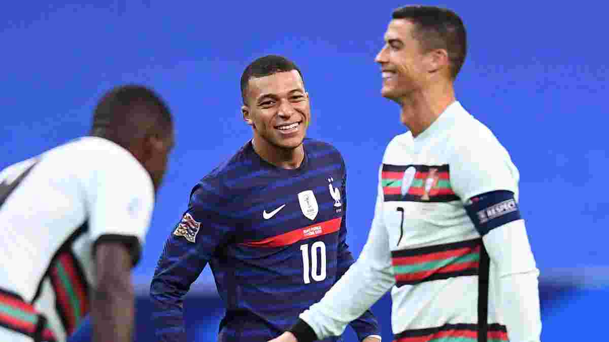 Довгоочікувана зустріч Роналду та Мбаппе у відеоогляді матчу Франція – Португалія