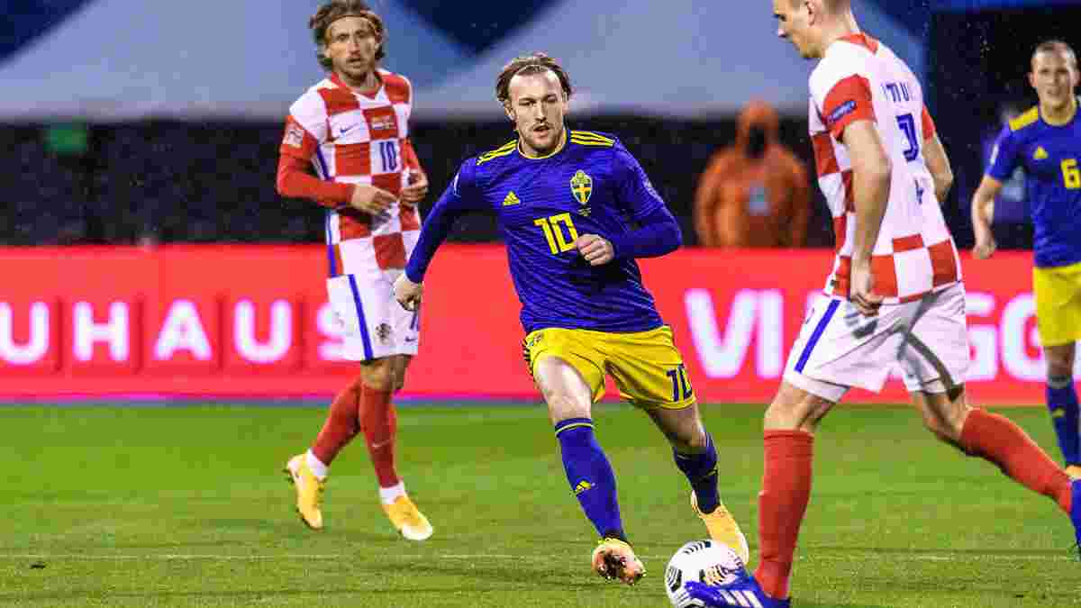 Ліга націй: Хорватія на останніх хвилинах здолала збірну Швеції у двобої аутсайдерів групи A3