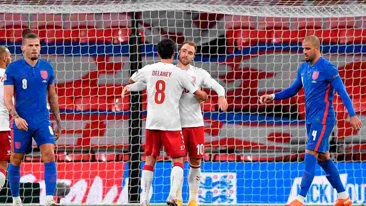 Роковые ошибки Магуайра и Уокера в видеообзоре матча Англия – Дания
