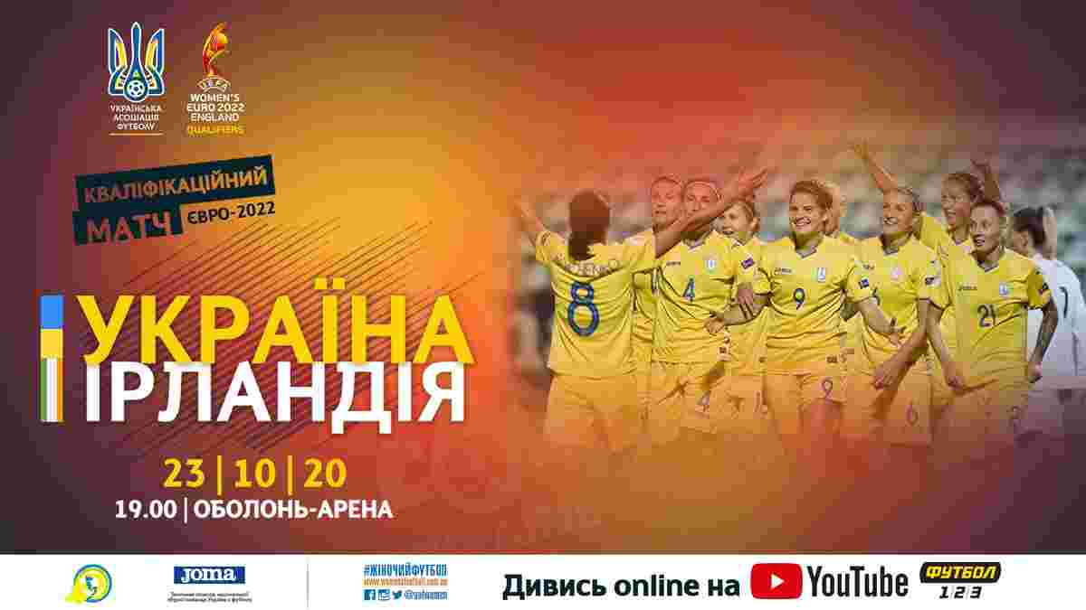 Євро-2022 серед жіночих збірних. Україна – Ірландія: пряма трансляція
