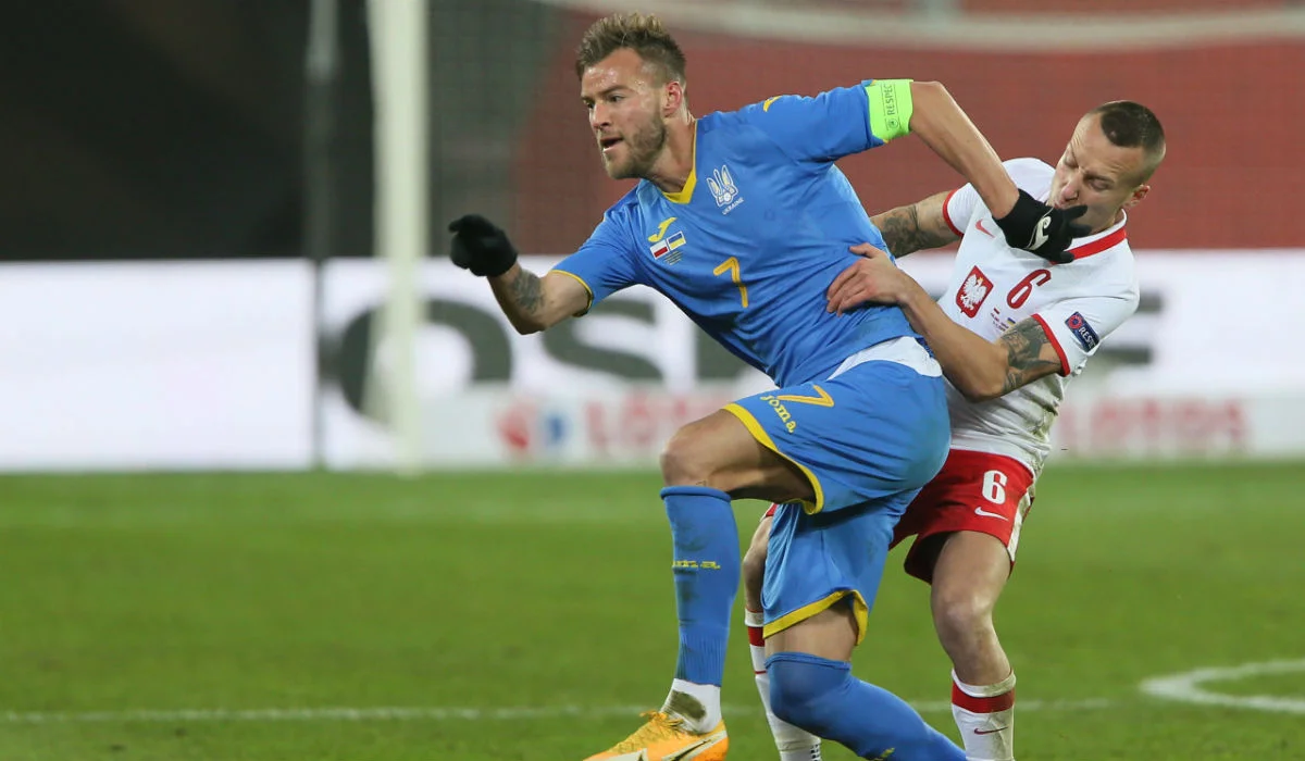 Андрій Ярмоленко в матчі Польща – Україна / УАФ