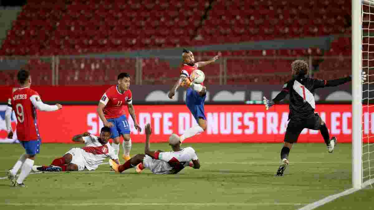 Сенсаційний дубль Відаля у відеоогляді матчу Чилі – Перу