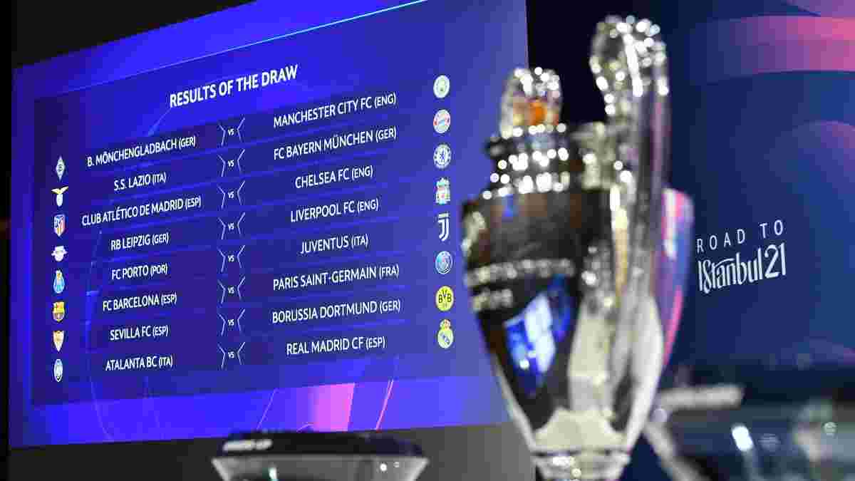 Лига чемпионов: результаты жеребьевки 1/8 финала