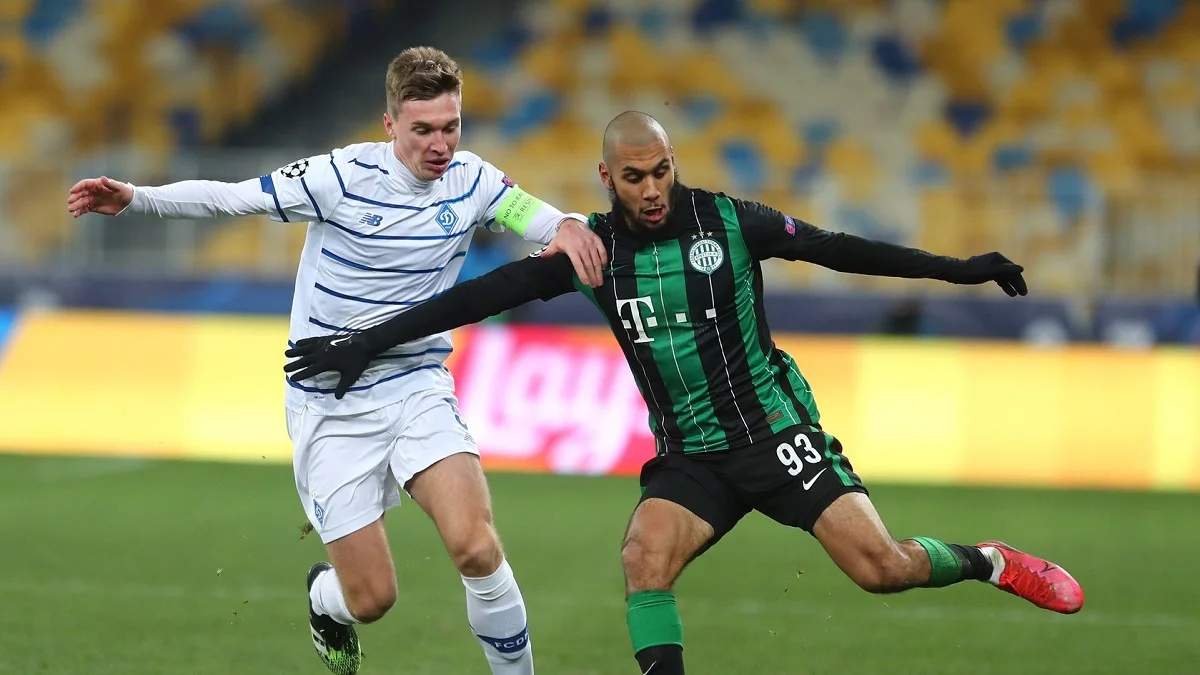 Сергій Сидорчук в матчі з Ференцварошем / Фото ФК Динамо