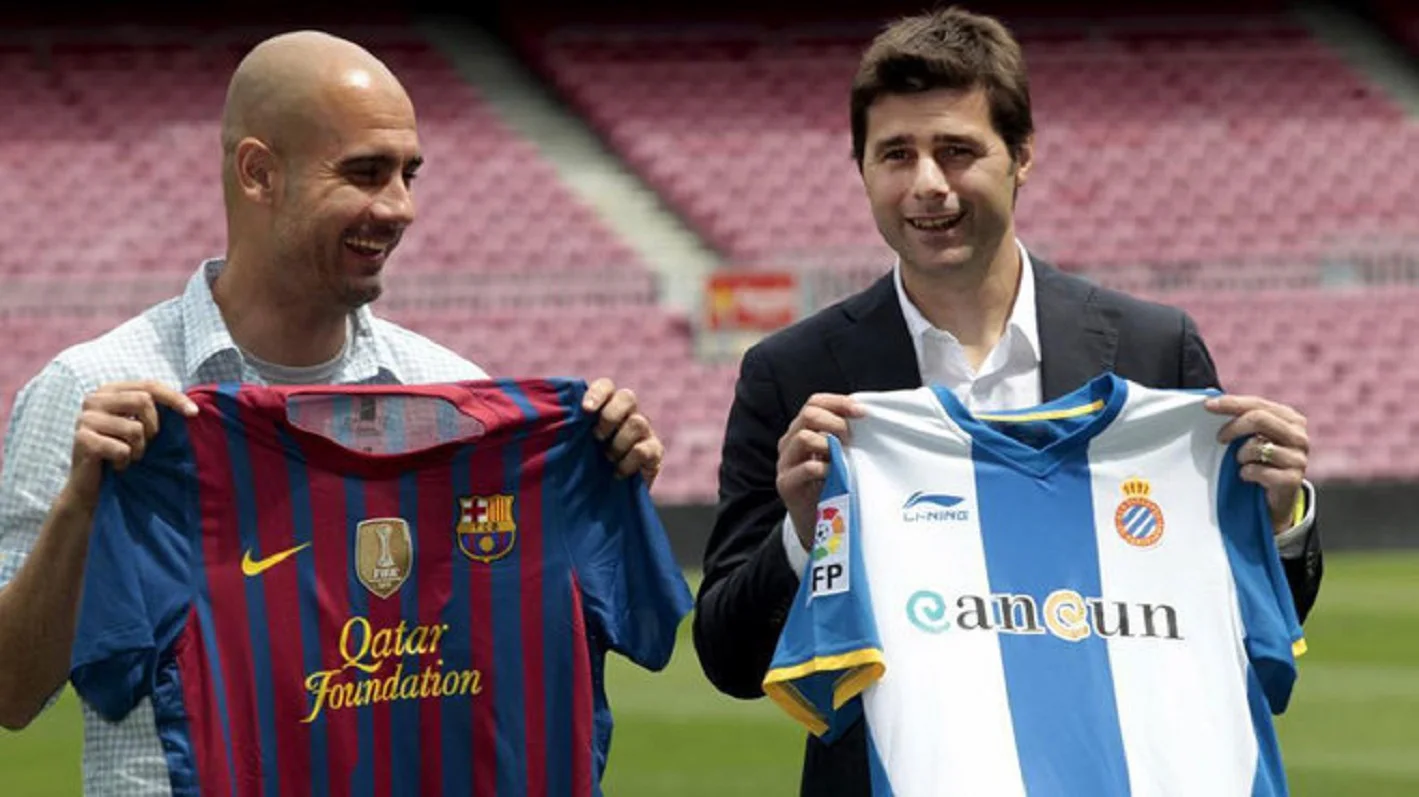 Хосеп Гвардіола та Маурісіо Почеттіно / Фото ФК Барселона