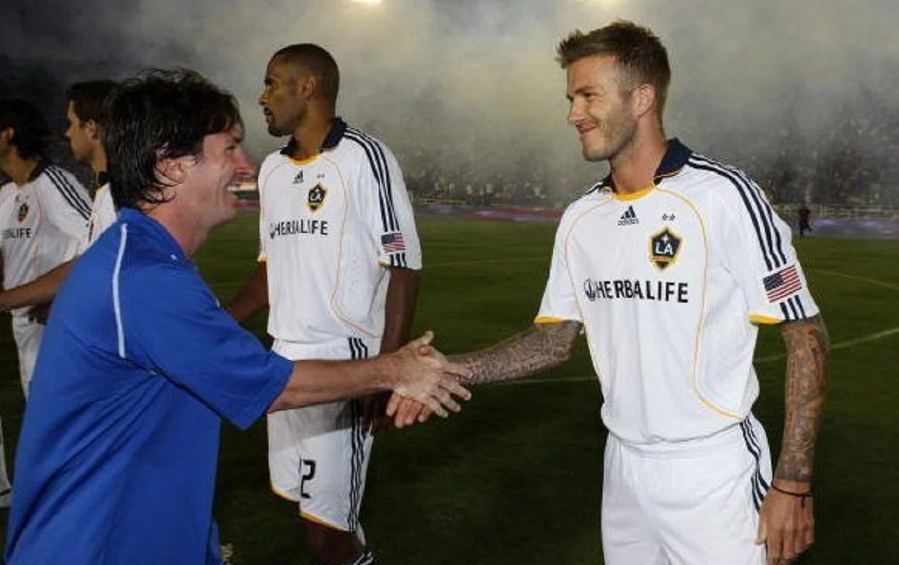 Лионель Месси и Дэвид Бекхэм / Фото AP