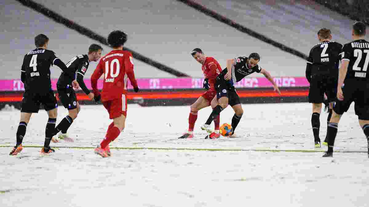 Снежная ничья с феерическим камбэком в видеообзоре матча Бавария – Арминия – 3:3